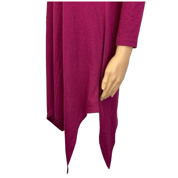2/$15 Simply Southern Berry Augusta Tunic Dress Burgundy Long Sleeve Knit Size M - Picture 6 of 10